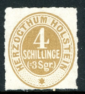 Alemania Estados 1865 Schleswig-Holstein 4S Bister Ruleta Sc#25 Como Nueva W850 - Imagen 1 de 6