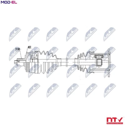 DRIVE SHAFT NPW-AU-113 FOR AUDI BPG/BGB/BWE/BWT 2.0L 4cyl A4 B7 - Image 1 of 4