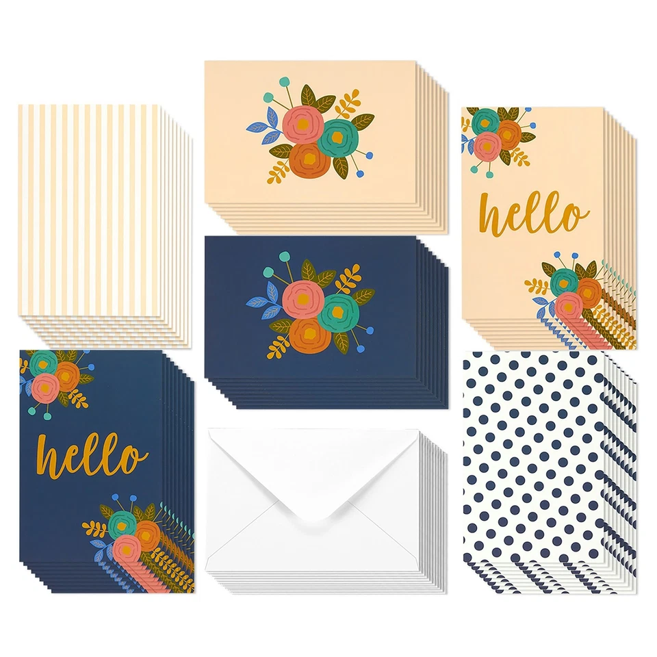 48 Pack Blank 4x6 Hello Notecards and Envelopes Set, Welcome Greeting Cards - Image 1 of 4