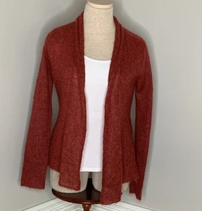 Eileen Fisher Women's Rust Colored Mohair Wool Blend Open Front Cardigan Size XS - Picture 1 of 8