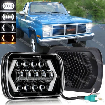 For Chevrolet K1500 K2500 K3500 1988-99 Pickup 5x7" 7x6" Led Headlight HI/Lo DRL - Image 1 of 4