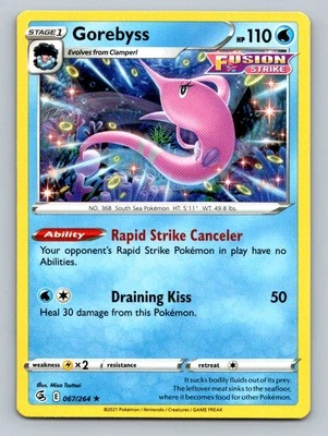 Pokemon Gorebyss SWSH08: Fusion Strike 067/264 Near Mint NM - Image 1 of 2