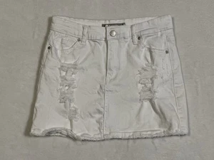 Mujer Tractr Blanco Denim Jean Falda Talla 14 Pantalones Cortos Skort Excelente Estado - Imagen 1 de 9