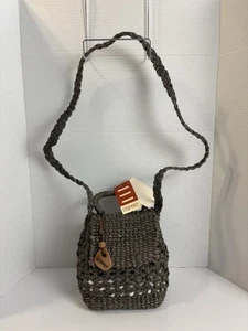 Esprit Schultertasche Handtasche offen gewebt Juteseil braun Vintage Neu mit Etikett - Bild 1 von 15