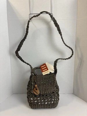 Bolso de Hombro Esprit Cartera Tejido Abierto Cuerda de Yute Marrón De Colección Nuevo con Etiquetas Foto 1 de 4