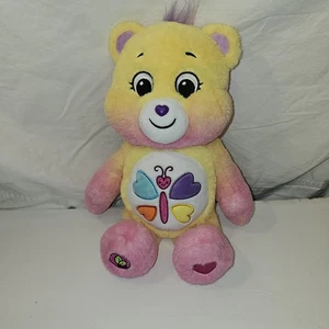 "Oso de peluche Care Bears calmante corazón oso 14"" amarillo rosa" - Imagen 1 de 6