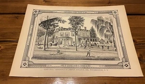 Poughkeepsie NY -JOHN ADRIANCE MANSION EDEN HILL- E White Vintage Etching Print - Picture 1 of 4