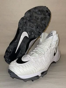 Nike FORCE SAVAGE PRO SHARK Rubber Cleats WHITE BLACK 923306-101 - Men’s Size 16 - Picture 1 of 6