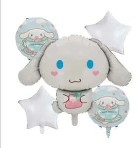 (5) Suministros Kawakii Decoración Cumpleaños Globo Cinnamoroll SANRIO Hola Gatito - Imagen 1 de 4