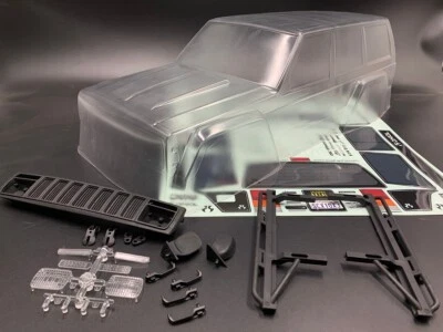 1:10 Crawler Axial SCX10 II 2000 Jeep Cherokee clear Body Gray &AX90046 AX90047 - Image 1 of 3