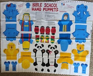 Vintage Fabric Traditions Bible School Hand Puppets Cut & Sew Panel Noah's Ark - Picture 1 of 2