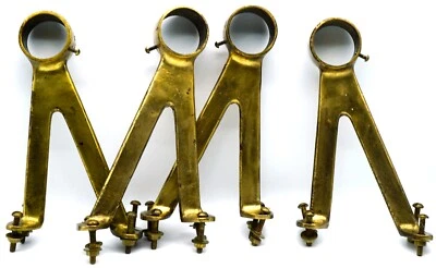 "4 soportes de riel de barra de latón macizo vintage/soportes para riel de pie de barra/pub de 1 3/4""" Foto 1 de 4