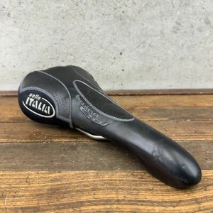 Vintage Selle Italia Seat Titanium TI 02 2002 Gray Black Saddle Gel Perforated - Picture 1 of 16