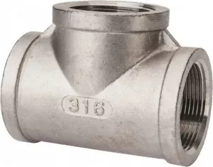 (Ships Fast) 1" NPT Female Pipe Thread Tee | 316 Stainless Steel 150 Fitting - Picture 1 of 4