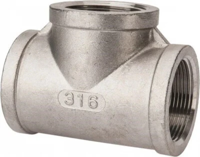 (Ships Fast) 1" NPT Female Pipe Thread Tee | 316 Stainless Steel 150 Fitting - Image 1 of 4