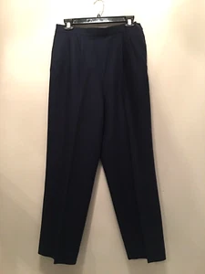 Vintage Pendleton Dress Pants Women 10 Navy Blue 100% Virgin Wool Slacks Work - Picture 1 of 15