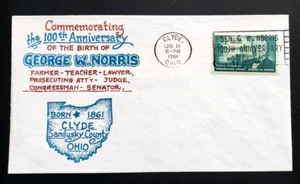 U.S. Copertine #1184 Senatore George W Norris, 100° Anniversario di nascita. Nato nel 1861. - Foto 1 di 2