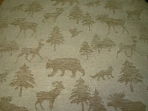 2 YDS REGAL CHENILLE ANIMALS FOREST WAYLAND FAWN UPHOLSTERY FABRIC FOR LESS - Picture 1 of 4