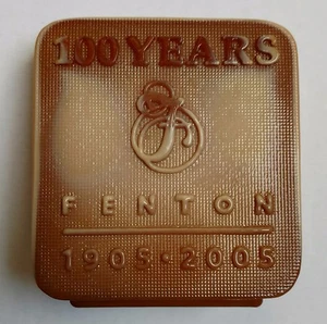 Fenton Chocolate Glass Logo 100th Anniversary Limited Edition 2005 12/300 Signed - Picture 1 of 3