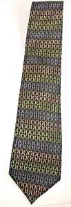 Gorgeous Carlos Devenezia Men's 100% Silk Necktie 60" Black Multi Rome Very Good - Picture 1 of 9