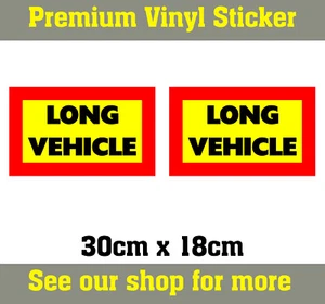 2 X Pegatinas Vinilo VEHÍCULO LARGO / CAMIÓN PESADO / Seguridad Carretera 300x180mm - Imagen 1 de 1