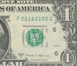 February 21, 2016 Birthday Note Fancy Serial Number One Dollar Bill F20162102G - Picture 1 of 7