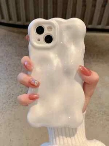 Premium minimalistische Kunstperlen 3D Welle Handy Hülle Cover für iPhone 11 16 Serie - Bild 1 von 30