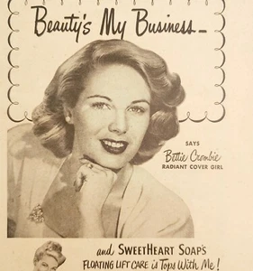 Bettie Crombie Cover Girl Sweetheart Soap 1948 Advertisement Beauty DWNN14 - Picture 1 of 2
