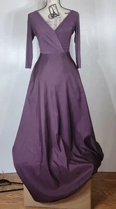 ALFRED SUNG Purple Wrap Top Gown, V-neck, Women's Size 2/Small - Picture 1 of 5