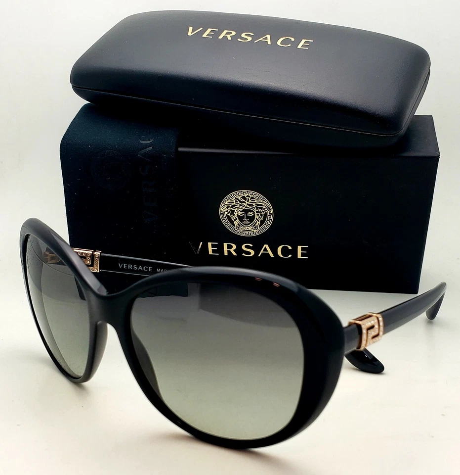 Authentic Versace Sunglasses Ve4324b Gb1/11 Black Frames Grey Lens 57mm