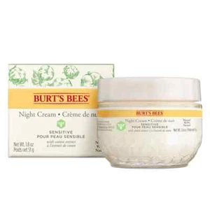 Burts Bees Organic SENSITIVE Night Cream Moisturiser & Cotton Extract 50g - Picture 1 of 3