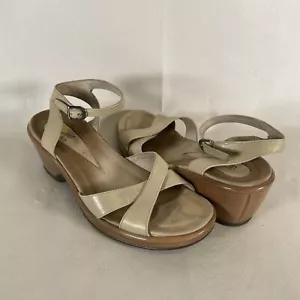 Dansko beige Leder Riemchen Sandalen Keilabsatz Damen 7-7,5 37 Schuhe Arabella - Bild 1 von 8