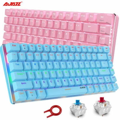 Gaming Mechanical Keyboard Rainbow/White Light,Mini 82 Keys Wired For PCPS4 Xbox - Image 1 of 4