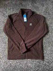 Adidas Originals Brown Fleece Jacket, UK Medium - Brand New With Tags - Picture 1 of 4