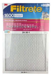 Filtr 4pk 1600 MPR Ultra alergenne bakterie i piec wirusowy / filtr prądu przemiennego 20x30x1 - Zdjęcie 1 z 3