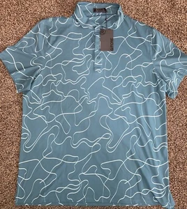 G/Fore Golf Polo Shirt Mens 2XL All Over Print Blue NWT $132 - Picture 1 of 7