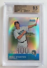 2010 Mike Stanton Bowman Chrome Refractors BGS 9.5 #401/499 TOP PROSPECT ROOKIE