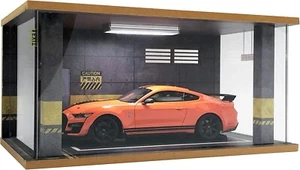 1/18 Scale Model Car Display Case Clear Acrylic Car Garage Display Case LED - Picture 1 of 14