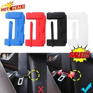Car Seat Belt Buckle Clip Silicone Anti-Scratch Cover Accessory Red Safety 2022