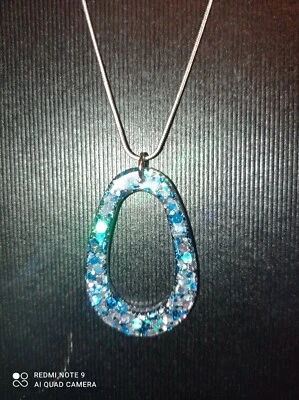 Catenina Bagnata Argento 925 Con Ciondolo In Resina - Immagine 1 di 3