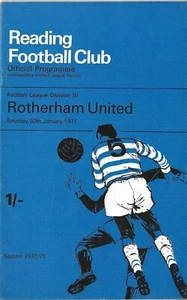 Football Programme>READING v ROTHERHAM UNITED Jan 1971 - Picture 1 of 1
