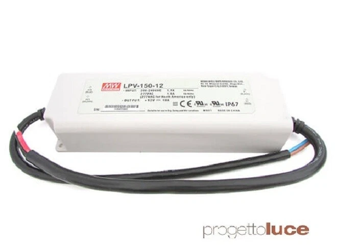 Alimentatore Impermeabile 12V 10A 120W Meanwell x Strip LED Trasformatore IP67 - Immagine 1 di 1