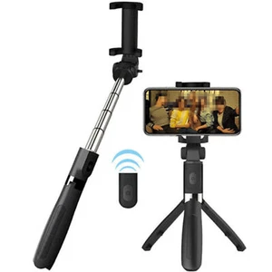 Treppiede monopiede estensibile selfie stick per cellulare con otturatore remoto Bluetooth - Foto 1 di 14