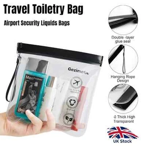 Clear Travel Toiletry Bag Airport Security Liquids Bags 20 x 20cm Travel UK - Picture 1 of 12