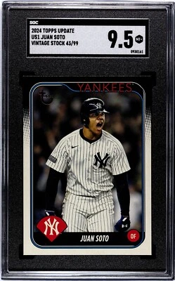 2024 Topps Update Series - Vintage Stock #US1 Juan Soto /99 SGC 9.5 - Image 1 of 2