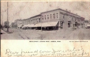 1907. KASSON, MN. STRADA PRINCIPALE. LOOKING WEST. CARTOLINA xz5 - Foto 1 di 2