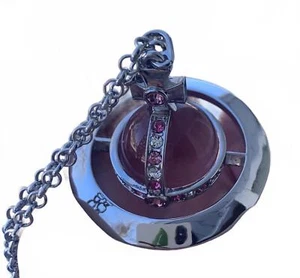 Vivienne Westwood Nana 3D Necklace Giant Extra Large Orb Silver Pink Pendant - Picture 1 of 9