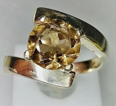 Anello in argento con topazio affumicato naturale - Immagine 1 di 4