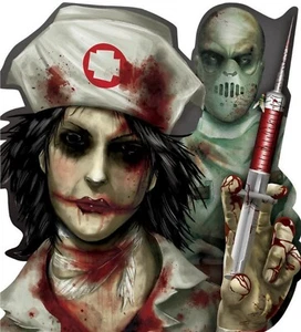X 10 ASYLUM NURSE & DOCTOR CUTOUT SCARY HALLOWEEN PARTY DECORATION - # 190272  - Picture 1 of 2