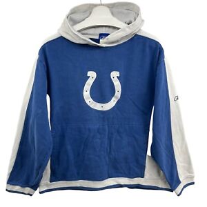 Indianapolis Colts Women's Hoodie Reebok Size Large Blue Retro Vintage